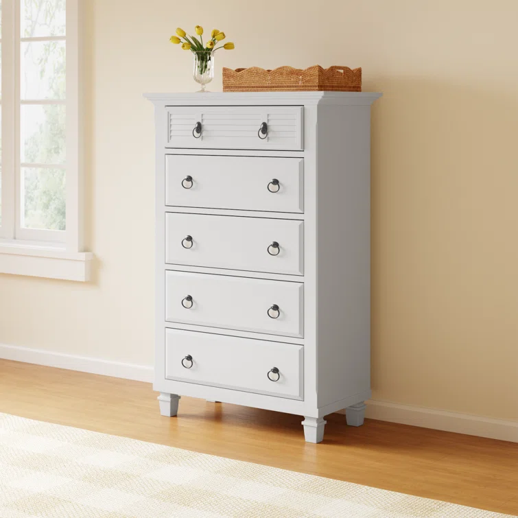 Gleda 5 Drawer Chest, White