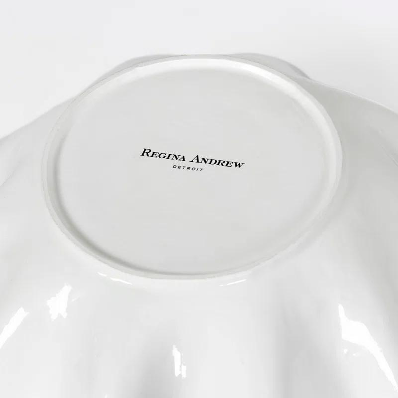 Ruffle Ceramic Bowl by Regina Andrew - White / Large