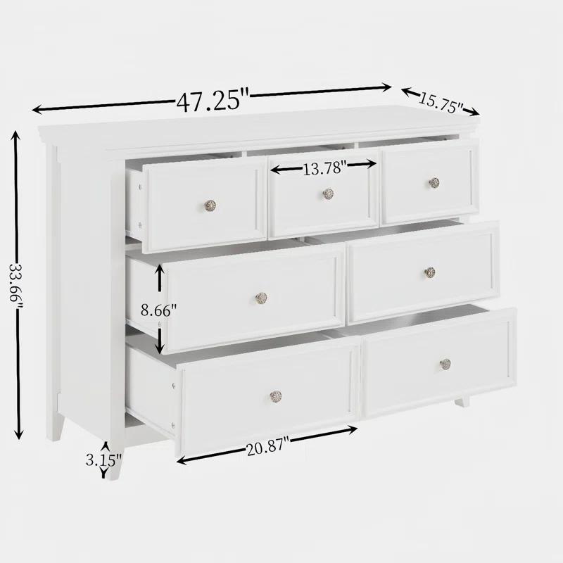 Decopom Modern 7 Drawers Dresser 7 Drawers Cabinet