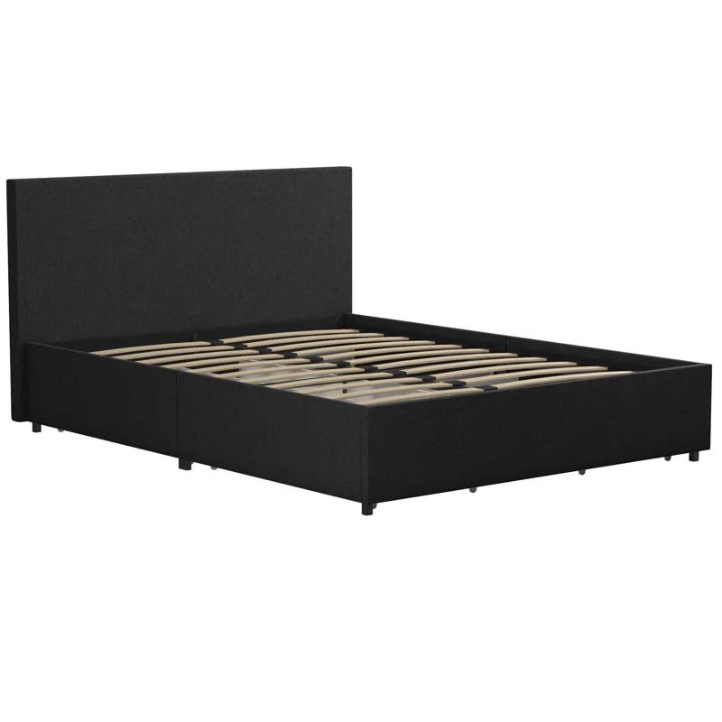 Novogratz Kelly Upholstered Unfinished Platform Storage Bed