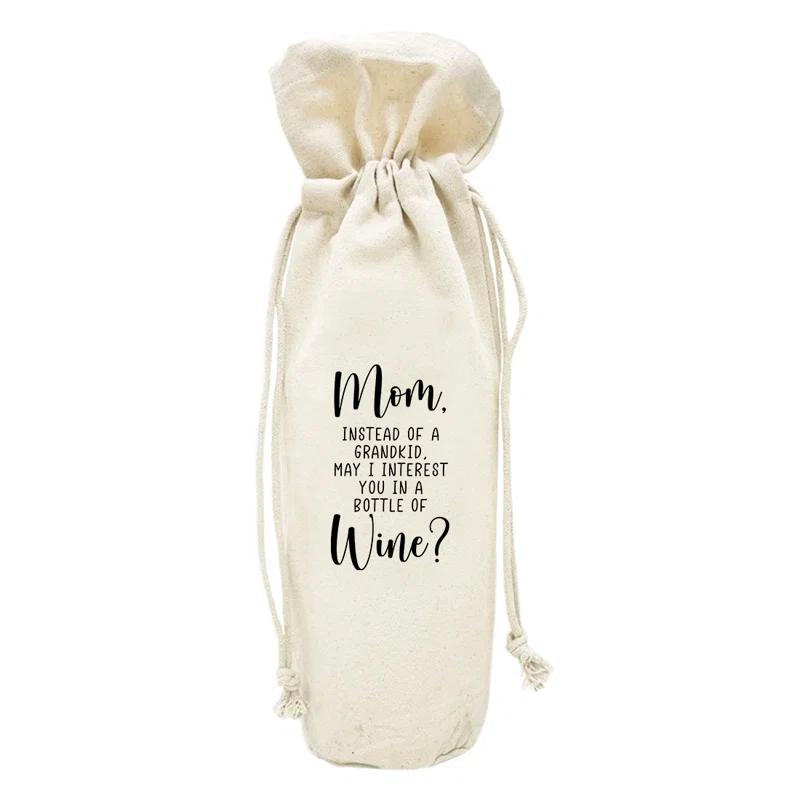 Koyal Wholesale Mother''s Day Wine Bag, Instead Of A Grandkid, May I Interest You In A Bottle Of Wine, 1-Pack