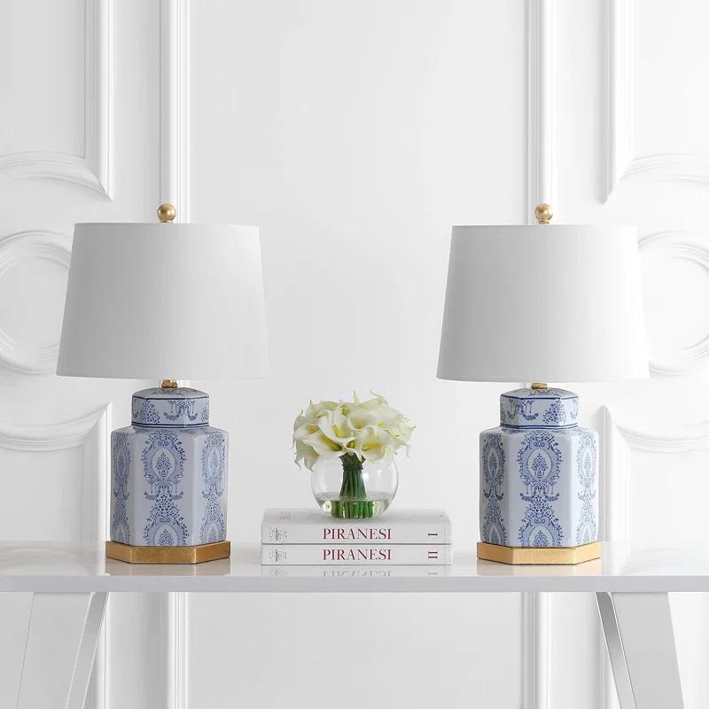 Bloomsbury Market Bodin White Ceramic Table Lamps - Set Of 2 (LED Bulbs Included)