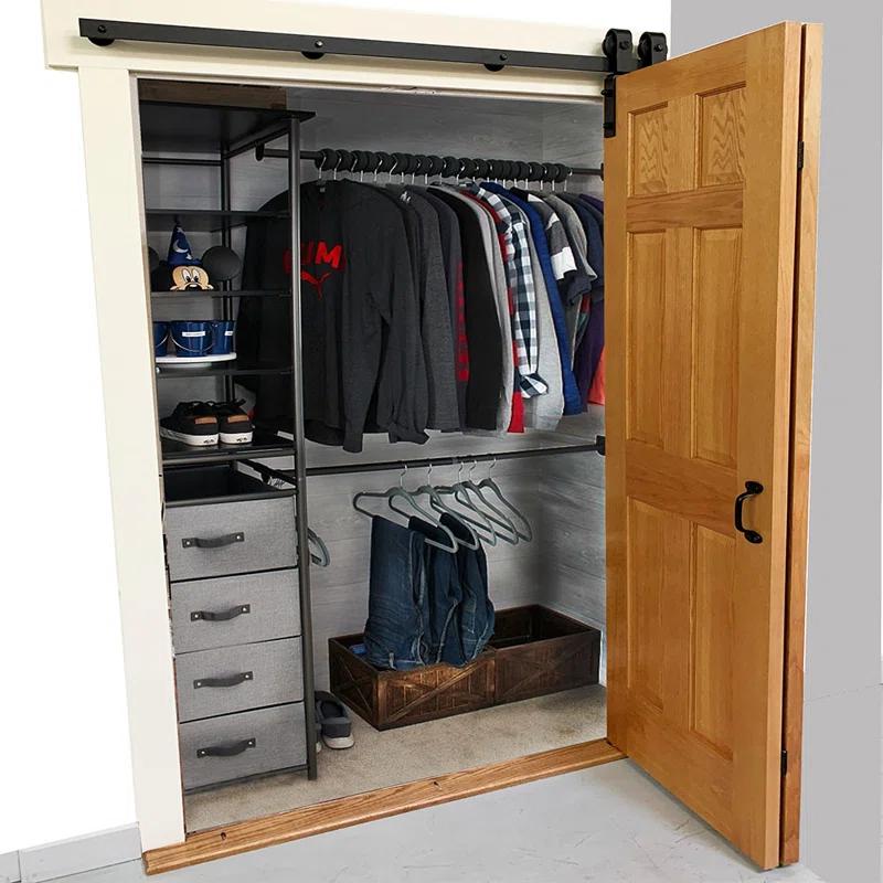 Bi-Fold Top Mount Sliding Standard Single Track Barn Door Hardware Kit