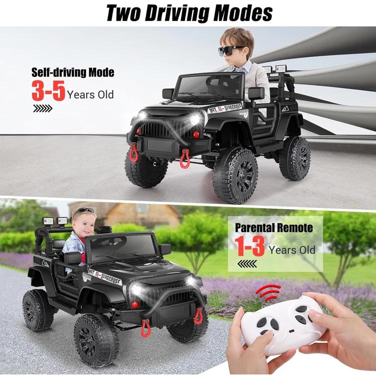 Ancheer Alex 24V Electric Ride on Jeeps for Kids, Ride On Car Truck with Remote Control, Battery Power Car Wheels for Kids w/LED Lights, Bluetooth, Music, 3 Speeds, 24 Volt Ride on Toys for Boys and Girls