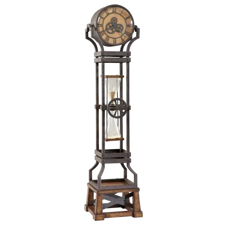 Howard Miller® Hourglass 77.5'' H Metal Grandfather Clock with Adjustable Chime Volume