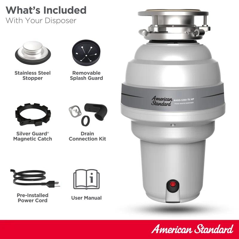 American Standard American Standard 1.25 HP Continuous Feed Garbage Disposal with Cord