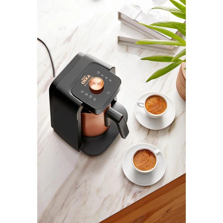 Arzum Okka Rich Moka Pot Turkish Coffee And Moka Maker, Velvetiser, Milk Frother, 5 Cups, Stainless Steel Cooking Pot, Chrome