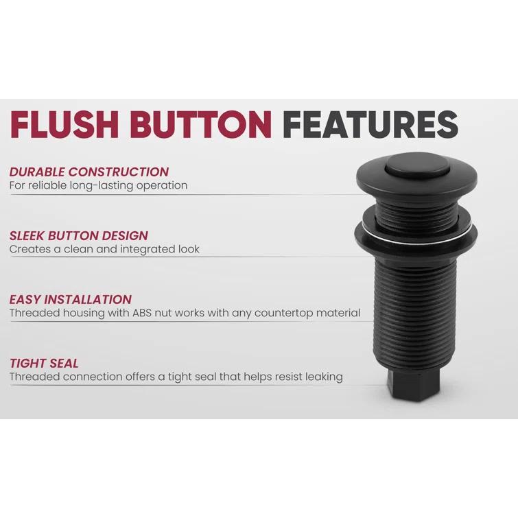 Westbrass Kitchen Sink Waste Disposal Air Switch and Dual Outlet Control Box, Flush Button