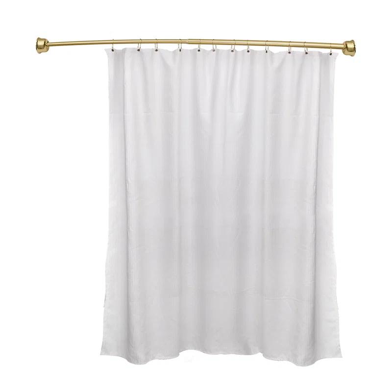 Utopia Alley Utopia Alley Rustproof Fixed Mount Single Curved Shower Rod, Aluminum, adjustable from 45" to 72" Wide