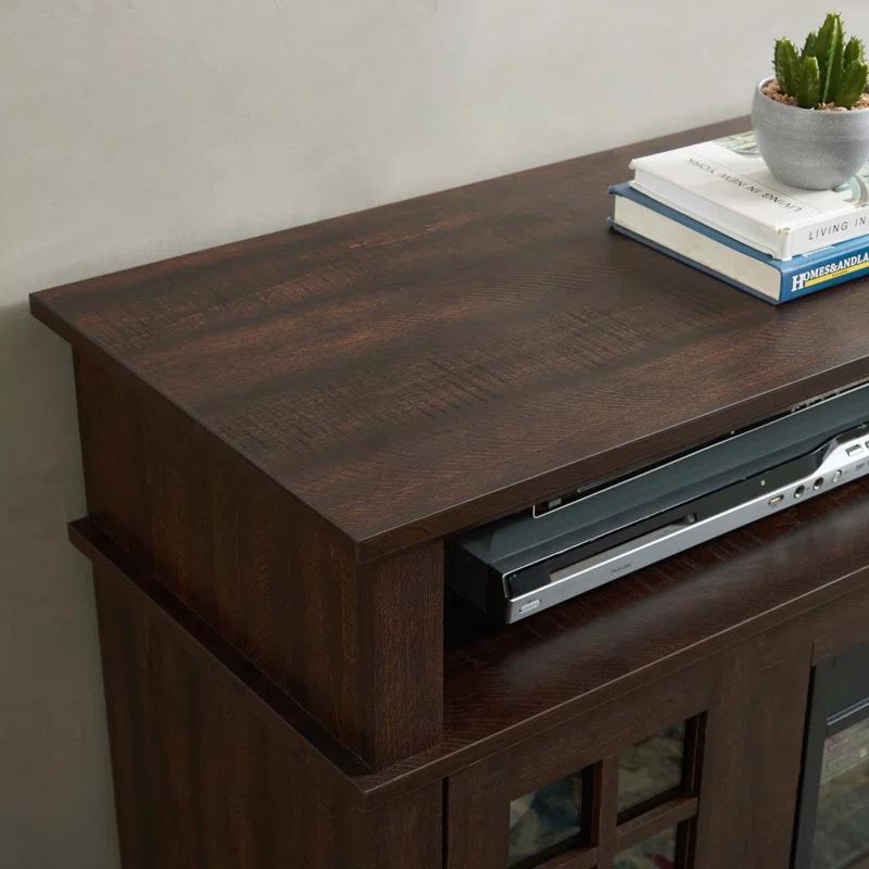 August Grove® Classic TV Media Stand Modern Entertainment Console with 23" Fireplace Insert for TV Up to 65" with Open and Closed Storage Space, 58.25"W 15.75"D 32"H