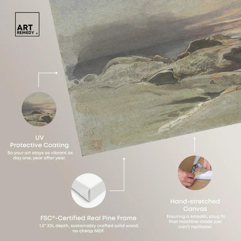 Art Remedy Sunset Rocky Coastline Canvas Coastal Classic Art by Art Remedy