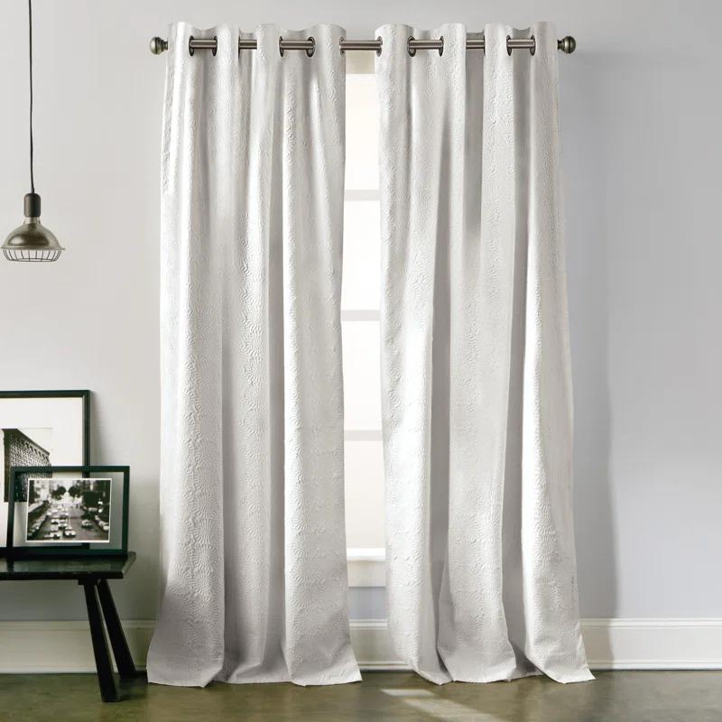 DKNY Chrysanthemum Solid Color Grommet Curtain Panel Pair (Set of 2)
