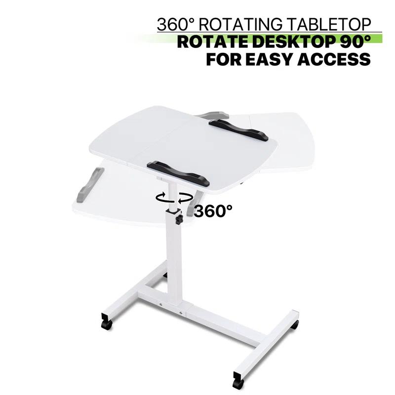 Bring Home Furniture Lifting Computer Desk, Multifunctional Standing Table, Laptop Cart with Mouse Pad for Small Spaces