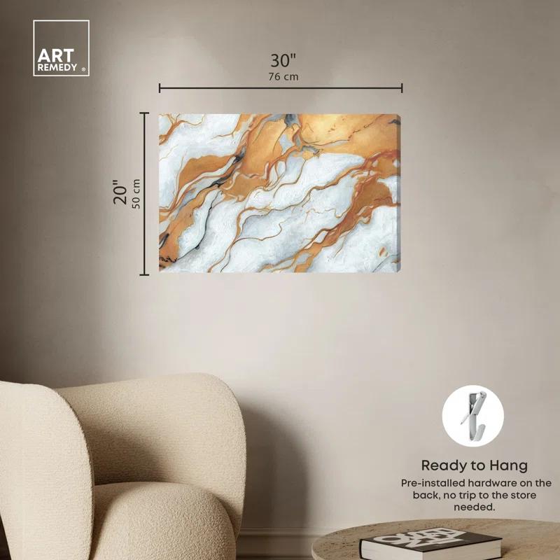 Art Remedy Gold Marble Boho Neutral Abstract Wall Art by Art Remedy