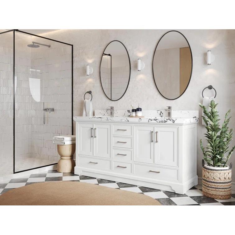 Willow Collections Charlotte 72'' Double Bathroom Vanity with Quartz Top