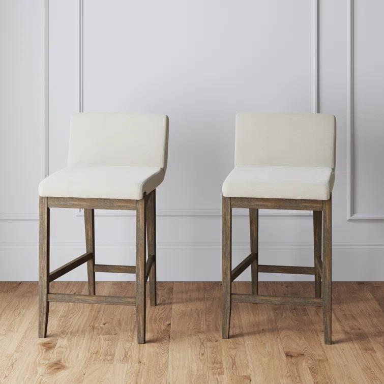 Nathan James Upholstered Wooden Stool