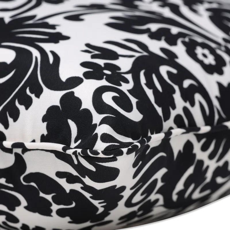 Pillow Perfect Essence Onyx Damask Indoor/Outdoor Reversible Throw Pillow (Set of 2)