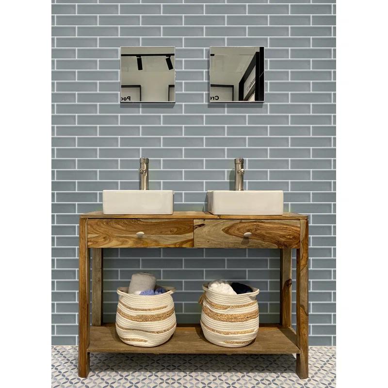 Apollo Tile 3" X 12" Glass Brick Look Subway Wall Tile