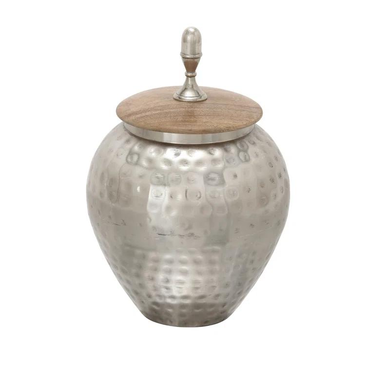 Trent Austin Design® Montevallo Silver Metal Hammered Living Room Decorative Jars
