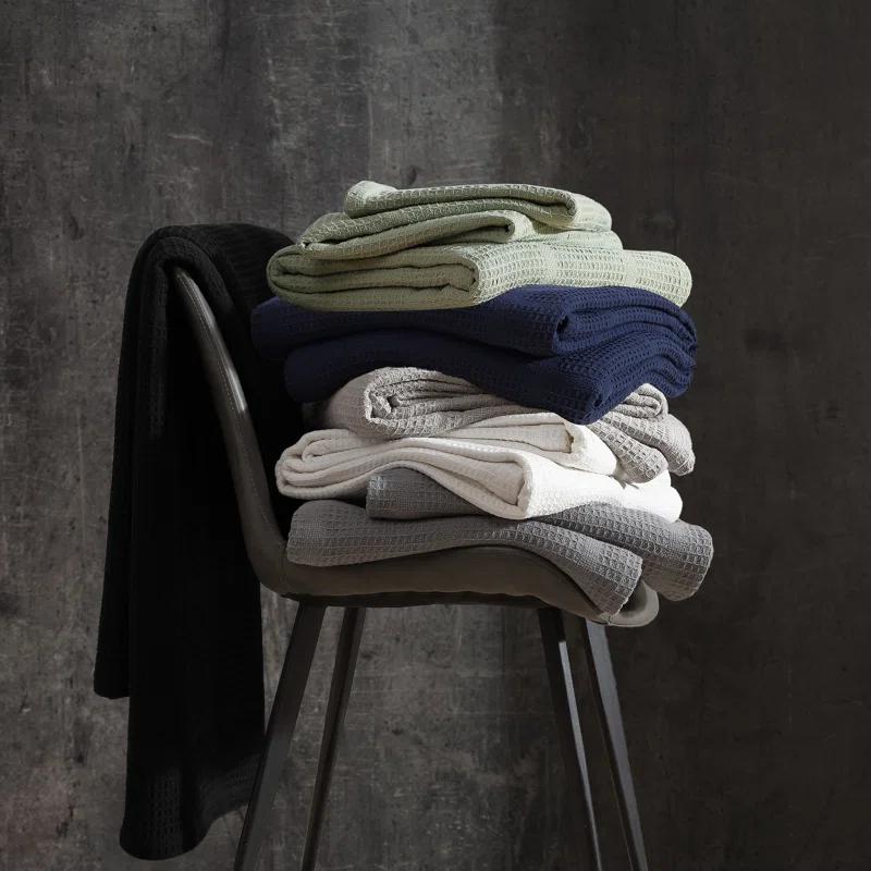 Kenneth Cole Kenneth Cole Waffle Grid Solid Cotton Blanket