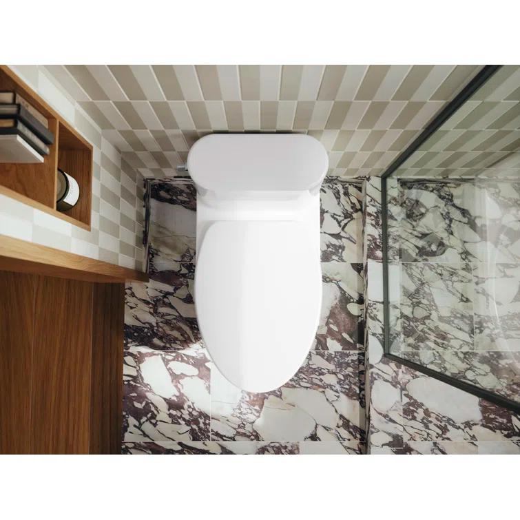Kohler Spacity One-Piece Compact Elongated Toilet With Skirted Trapway, 1.28 Gpf K28020-0