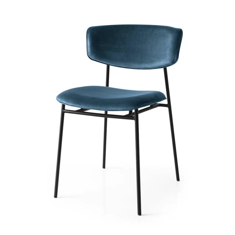 Calligaris Fifties Metal Chair with Upholstered Seat and Back