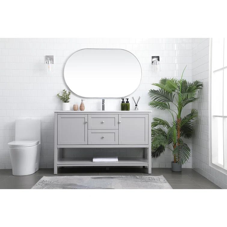 Hokku Designs Heath 54’’ Bathroom Vanity With Engineered Marble