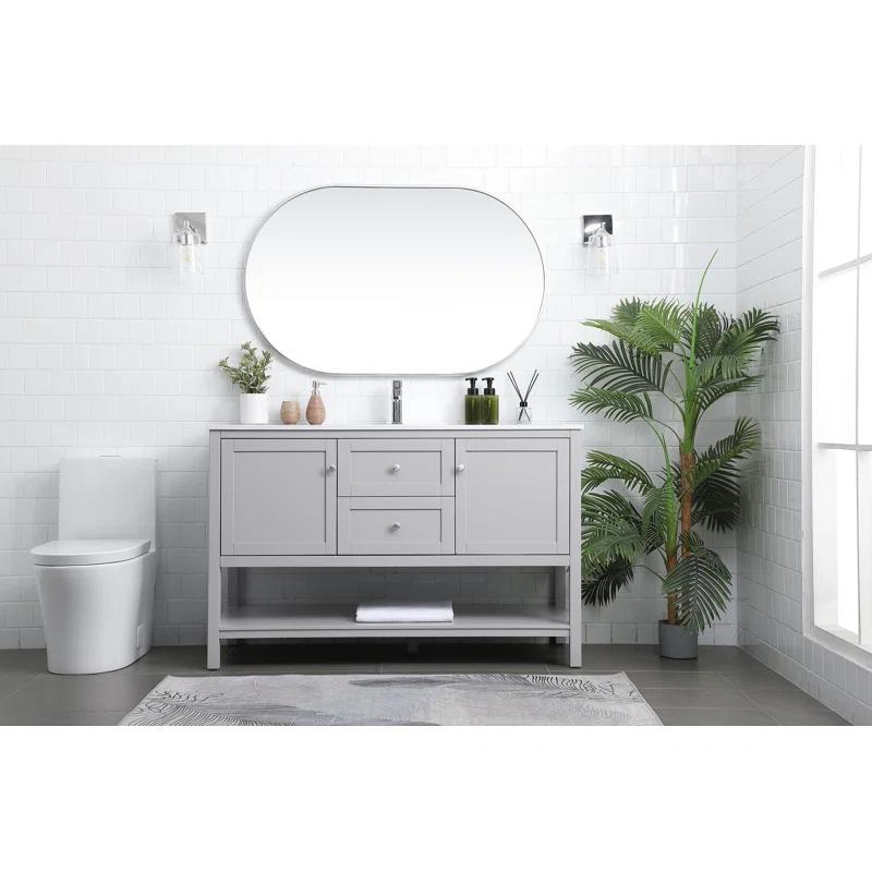 Hokku Designs Heath 54’’ Bathroom Vanity With Engineered Marble