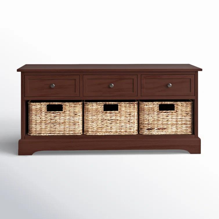 Adayla Solid Wood Drawers Storage Bench