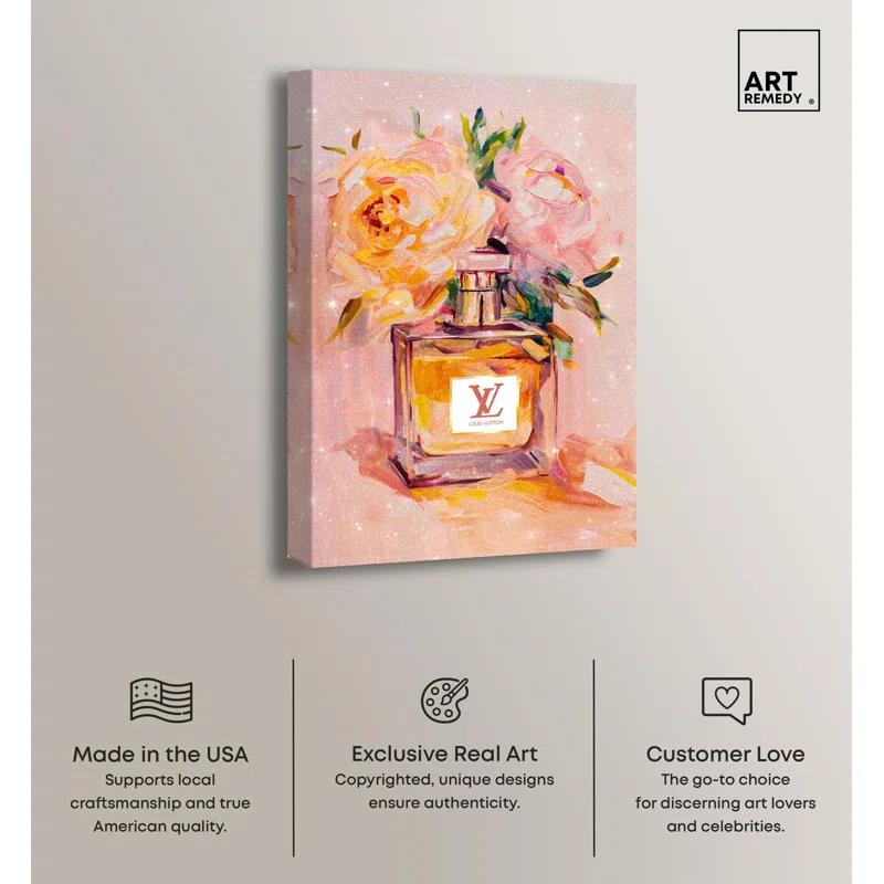 Art Remedy Sunset Floral Perfume Canvas Coquette Trendy Art by Art Remedy