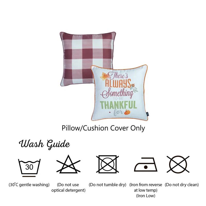 HomeRoots Gingham Pillow Cover (Set of 4)