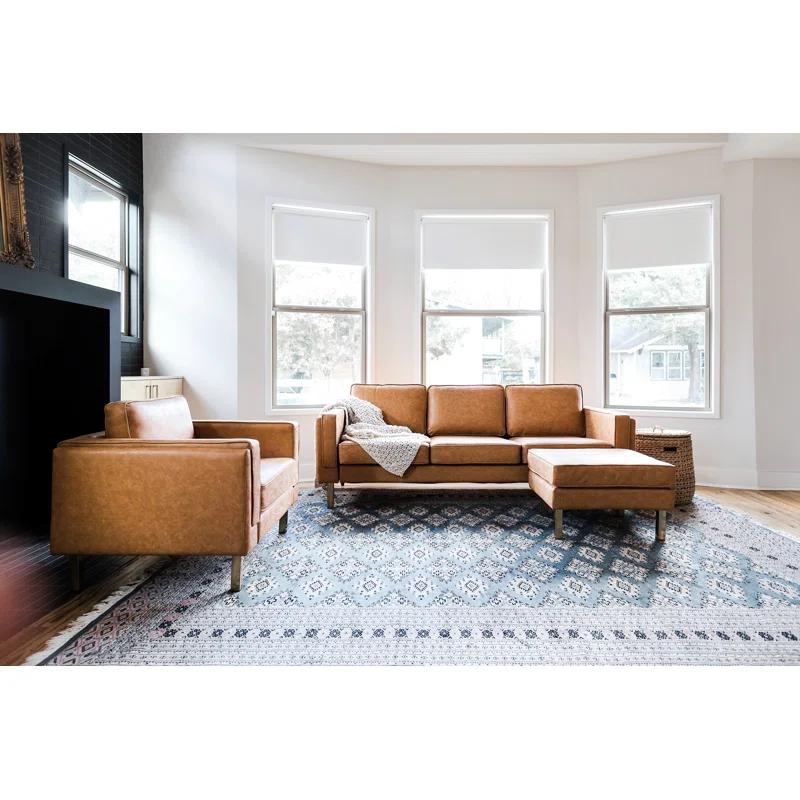 Albany Park Nova Faux Leather Ottoman