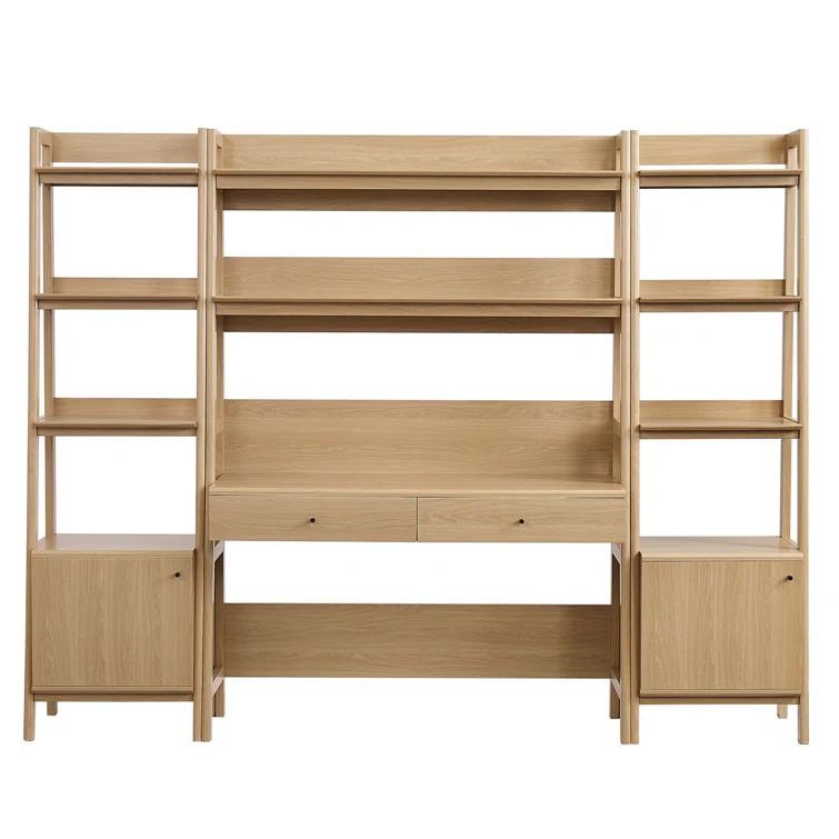 Modway Modway Bixby 3-Piece Wood Office Desk and Bookshelf