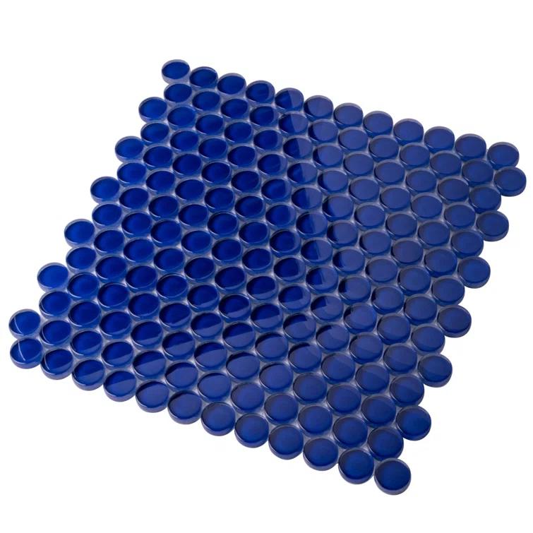 Apollo Tile Penny 1 " X 1 " Straight Edge Glass Mosaic Sheet Wall & Floor Tile