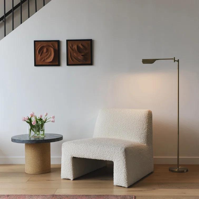 Brightech Leaf 53 in. Industrial Vintage Reading Floor Lamp with Metal Shade and 3-Way Dimming Options - Integrated LED Light