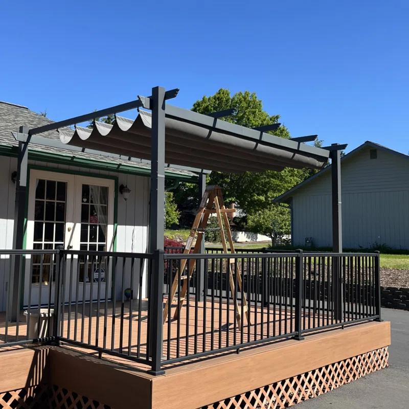 Purple Leaf 13 Ft. W X 9.5 Ft. D Aluminum Pergola with Canopy