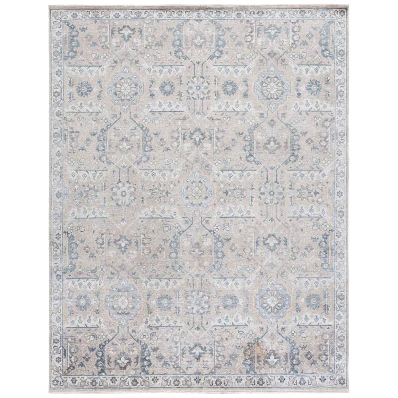 Safavieh Haj Jalili Hand Knotted Viscose/Wool/Cotton Southwestern Rug in Blue/Beige