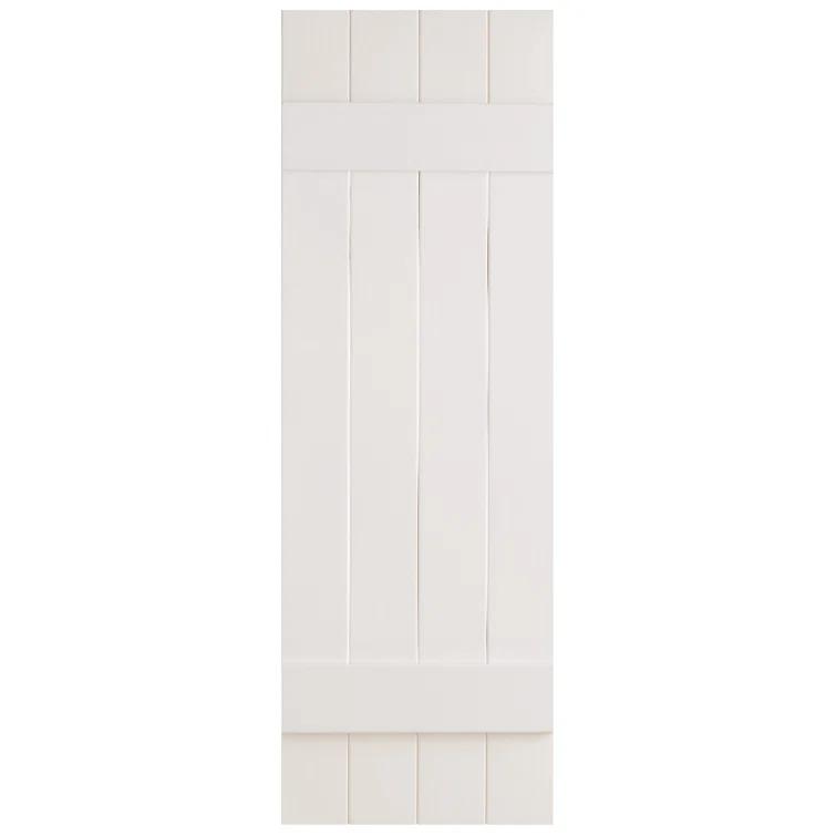 Alpha Shutters Four Board and Batten Closed Vinyl Shutters Pair (Set of 2)