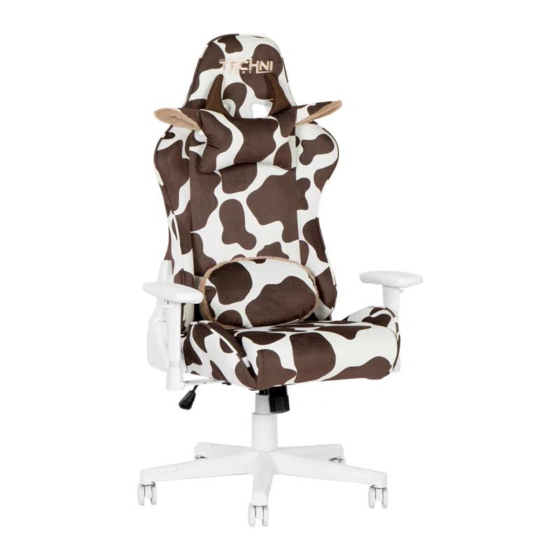 Inbox Zero Inbox Zero TS85 Brown COW Series Gaming Chair