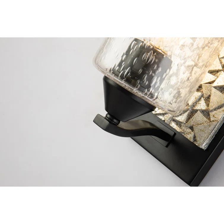 Bocage Modern 1-Light Dimmable Sconce in Matte Black and Antiqued Silver