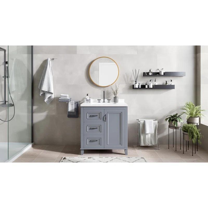 Hanover Hanover Ambridge 31'' Vanity Cabinet with Sink Combo for Bathroom, Pre-Assembled Cabinet