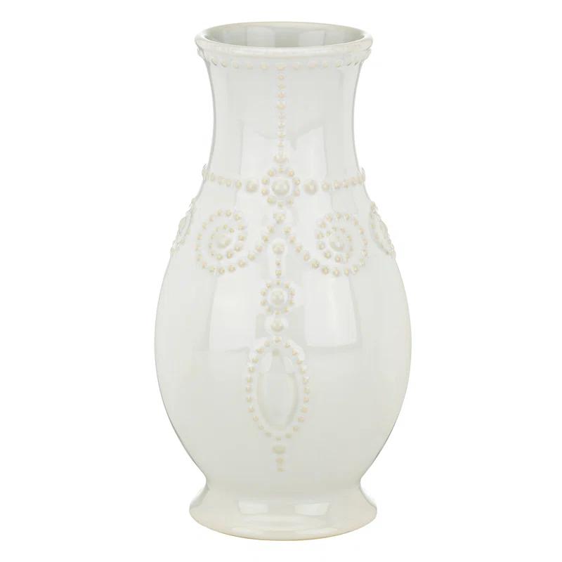 Lenox French Perle Giftware White 8" Fluted Vase