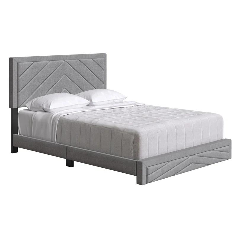 Boyd Sleep Barcelona Linen or Faux Leather Upholstered Platform Bed Frame with Adjustable Headboard, Heavy Duty Slat Support System, No Box Spring Required - Boyd Sleep