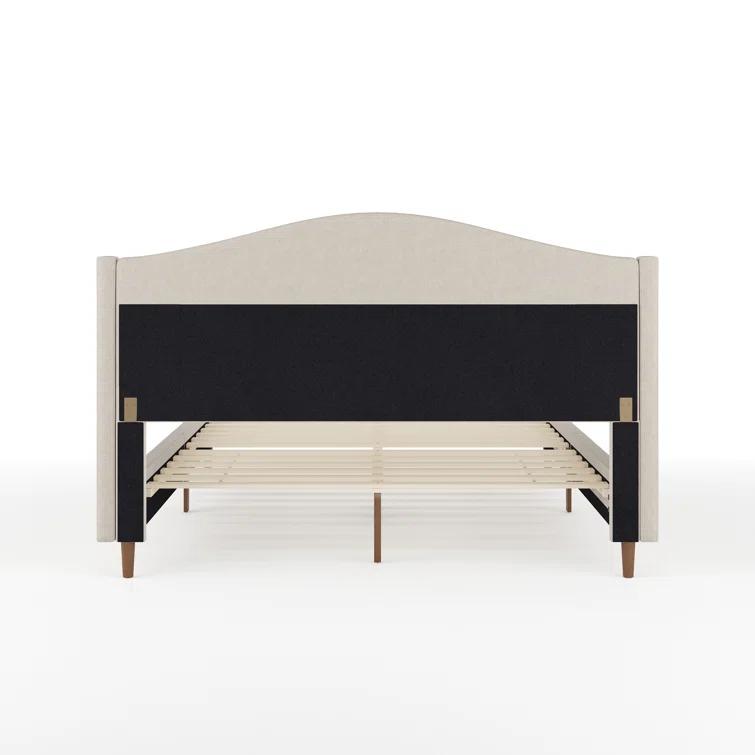 Martha Stewart Martha Stewart Amelia Upholstered Platform Bed With Curved Headboard