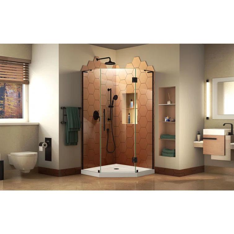 DreamLine Prism Plus 38" W x 38" D x 74.75" H Frameless Neo-Angle Shower Enclosure with Base Included DL-6061-09