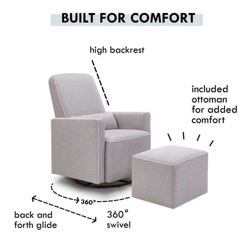 daVinci Olive Swivel Glider with Ottoman