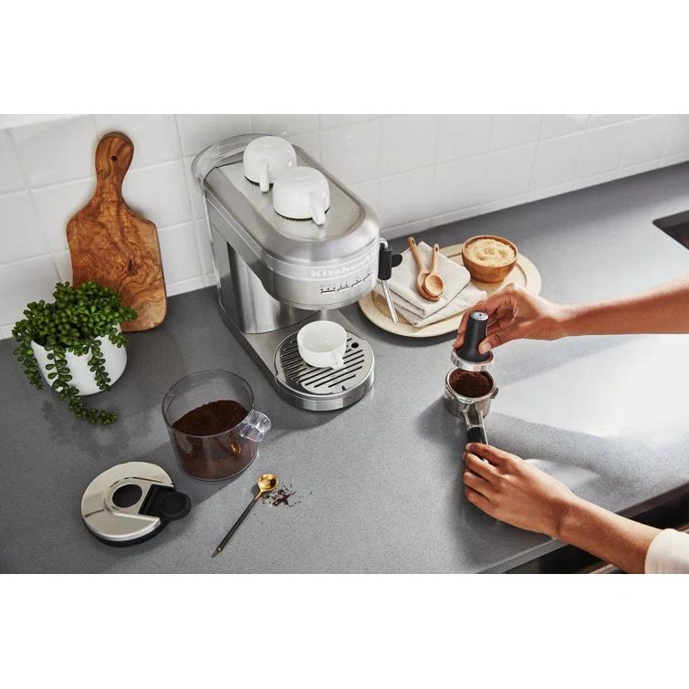 KitchenAid Semi-Automatic Espresso Machine - Brushed Stainless Steel: 15 Bars Pressure, Dishwasher-Safe, 47oz Capacity