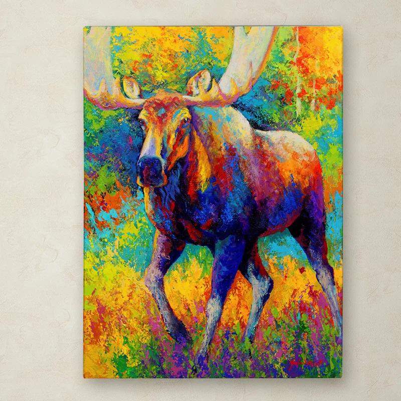 Trademark Fine Art Marion Rose " Bull Moose " by Marion Rose Painting Print