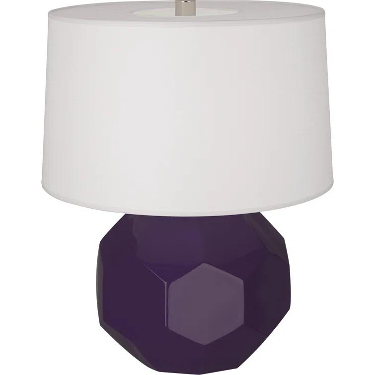 Lily Glazed Ceramic Accent Table Lamp with Linen Shade
