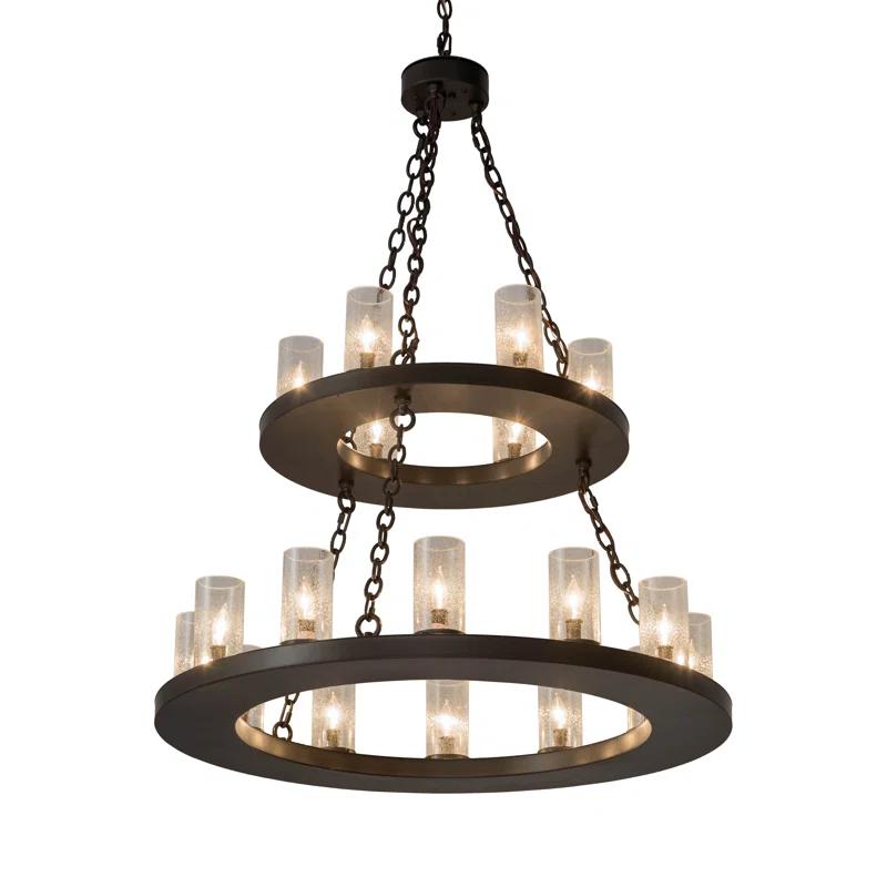 2nd Ave Lighting Loxley 18 - Light Dimmable Wagon Wheel Chandelier
